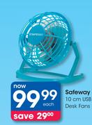 Safeway 10cm USB Desk Fans-Each