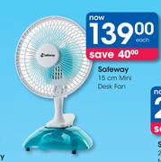 Safeway 15cm Mini Desk Fan-Each
