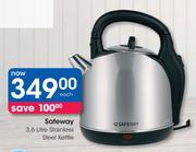 Safeway 3.6Ltr Stainless Steel Kettle-Each