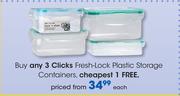 Clicks Fresh Lock Plastic Storage Containers-Each