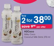 H2Coco Milky Coco Coconut Milk Drink-2x270ml Per Offer