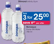 Bonaqua Pump Still Water-3x750ml Per Offer