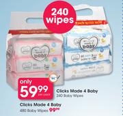 Clicks Made 4 Baby Baby Wipes-480 Per Pack