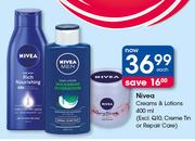 Nivea Creams & Lotions(Excluding Q10 Cream Tin Or Repair Care)-400ml Each