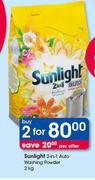 Sunlight 2 In 1 Auto Washing Powder-2x2Kg