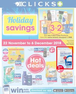 Clicks : Holiday Savings (22 Nov - 6 Dec 2018), page 1