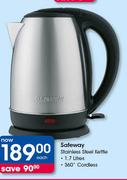 Safeway 1.7Ltr 360° Cordless Stainless Steel Kettle