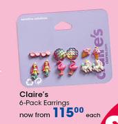 Clair's 6-Pack Earrings-Each