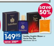 Yardley English Blazer Or You're The Fire Aftershave-100ml Each