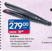 Babyliss Crystal Ceramic Wet & Dry Hair Straightener 28mm