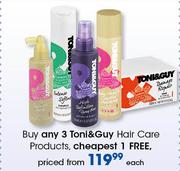 Toni & Guy Hair Care Products-Each