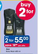 Axe Body Wash-2x400ml 