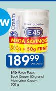 E45 Value Pack Body Cream-50g & Moisturiser Cream-500g Per Pack