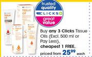Clicks Tissue Oils (Excl 500ml Or Pay Less)-Each
