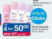 Oh So Heavenly Roll-On For Woman-Any 4x(45+50ml) Per Offer
