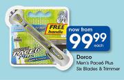 Dorco Men’s Pace6 Plus Six Blades & Trimmer-Each