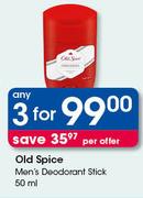 Old Spice Men’s Deodorant Stick-3x50ml Per Offer