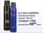 Lenthric Deodorant Body Sprays-150ml Each