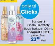 Oh So Heavenly Body Spritzers-100ml Each