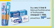 Oral B Manual Toothbrushes Of Toothpastes-Each