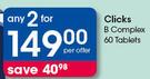 Clicks B Complex 60 Tablets-For 2