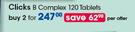 Clicks B Complex 120 Tablets-For 2