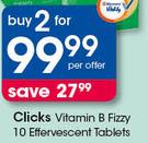 Clicks Vitamin B Fizzy 10 Effervescent Tablets-For 2