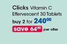 Clicks Vitamin C Effervescent 30 Tablets-For 2