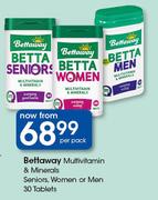  Bettaway Multivitamin & Minerals Seniors, Women Or Men 30 Tablets-Per Pack
