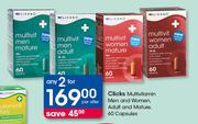 Clicks Multivitamin Men & Women, Adult & Mature 60 Capsules-For 2