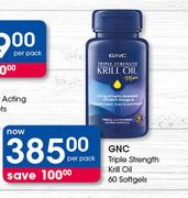 GNC Triple Strength Krill Oil 60 Softgels-Per Pack