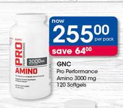 GNC Pro Performance Amino 3000 mg 120 Softgels-Per Pack