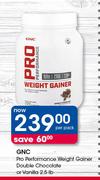 GNC Pro Performance Weight Gainer Double Chocolate Or Vanilla 2.5 lb-Per Pack