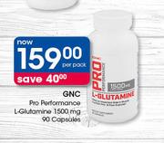 GNC Pro Performance L-Glutamine 1500 mg 90 Capsules-Per Pack