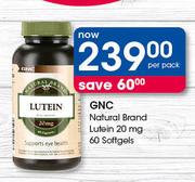 GNC Natural Brand Lutein 20 mg 60 Softgels-Per Pack
