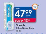 Sinutab Saline Nasal Spray-15ml Each