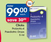 Clicks Probiotic 4 Paediatric Drops-5ml Each