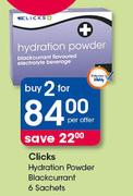Clicks Hydration Powder Black Currant 6 Sachets-For 2