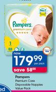 Pampers Premium Care Disposable Nappies Value Pack-Per Pack