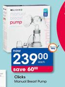 Clicks Manual Breast Pump-Each