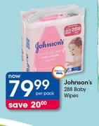 Johnson's 288 Baby Wipes-Per Pack