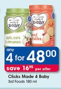 Clicks Made 4 Baby 3rd Foods-4 x 180ml