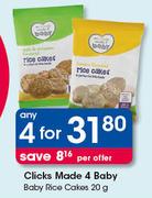 Clicks Made 4 Baby Baby Rice Cakes-4 x 20g