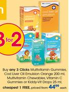 Clicks Multivitamin Gummies,Cod Liver Oil Emusion Orange-200ml Each