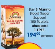 Manna Blood Sugar Support 180 Tablets-Per Pack