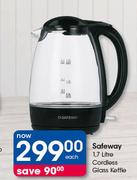 Safeway 1.7Ltr Cordless Glass Kettle-Each