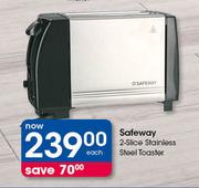 Safeway 2 Slice Stainless Steel Toaster-Each