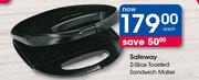Safeway 2 Slice Toasted Sandwich Maker-Each