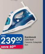 Kambrook 2200 Watt Ceramic Soleplate Iron-Each