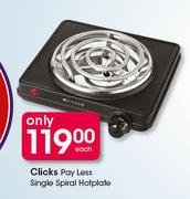 Clicks Pay Less Single Spiral Hotplate-Each
